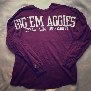 Gig Em Aggies college long sleeve jersey